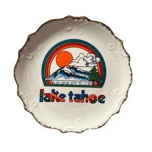 Lake Tahoe Souvenir Plate Decorative Vintage travel decor